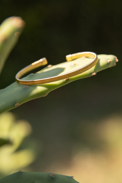✨ Bracciale rigido in acciaio dorato