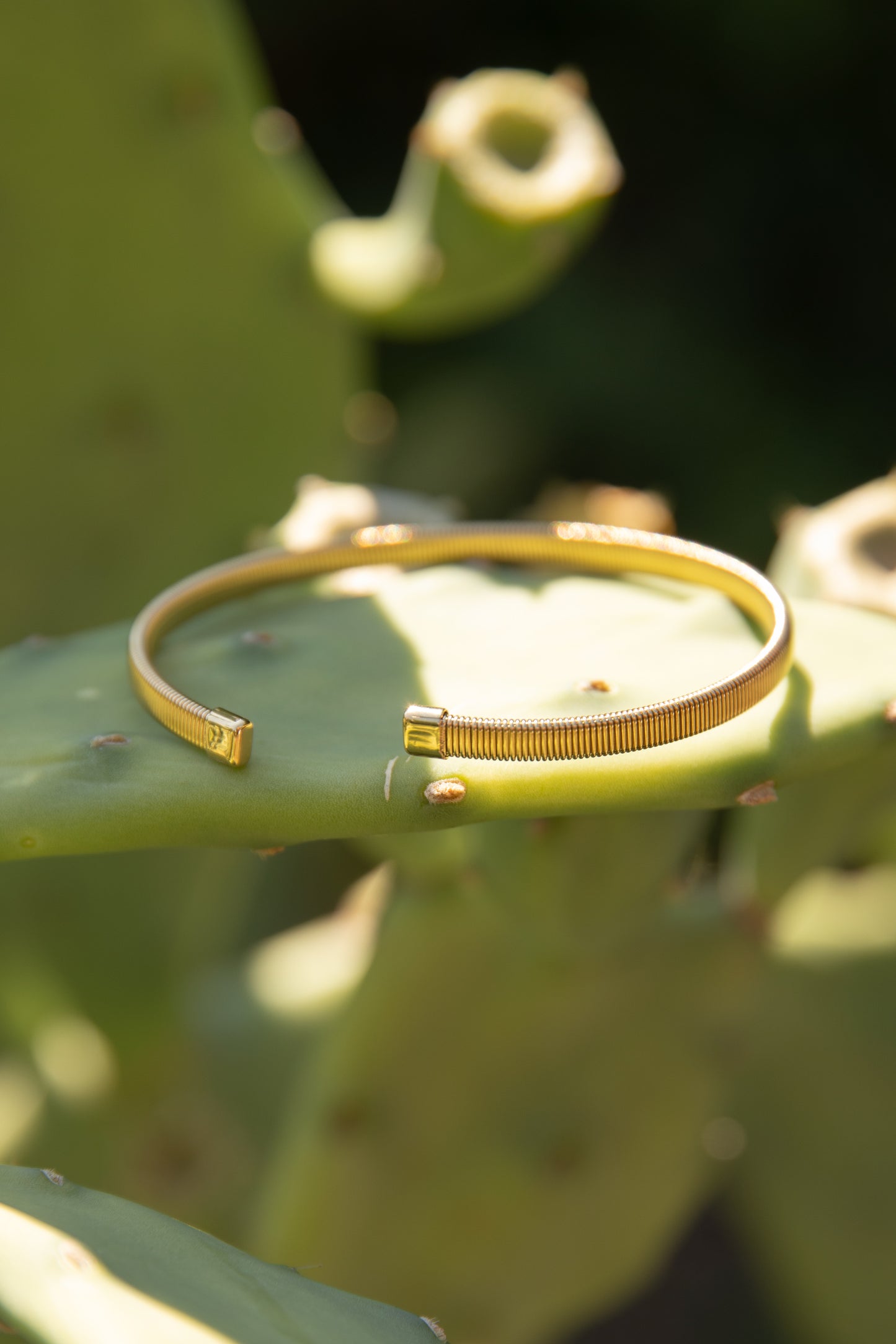 ✨ Bracciale rigido in acciaio dorato