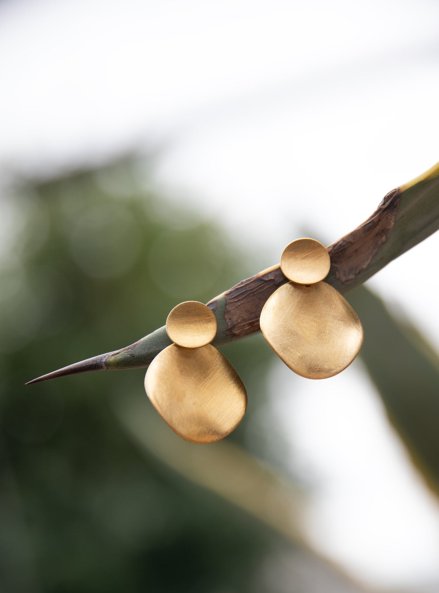 ✨ Orecchini in acciaio dorato satinato – Minimalismo chic ✨