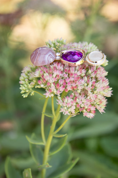 ✨ Set di mollette in metallo dorato con pietre e dettagli luminosi