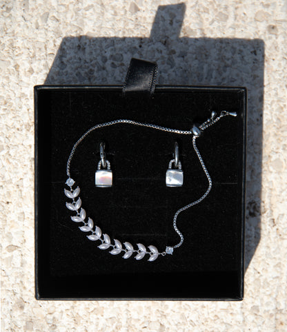 Bracciale in acciaio con madreperla – regolabile