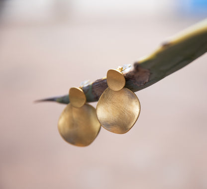 ✨ Orecchini in acciaio dorato satinato – Minimalismo chic ✨