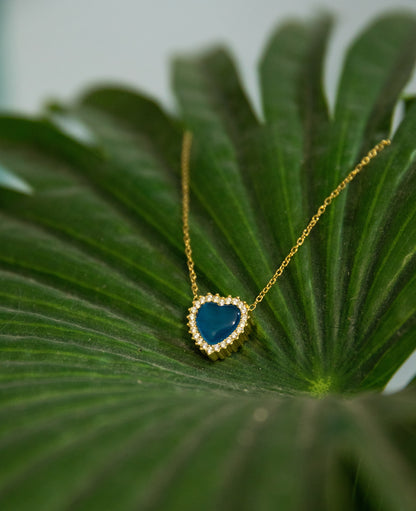 Parure acciaio dorato con cuore blumare