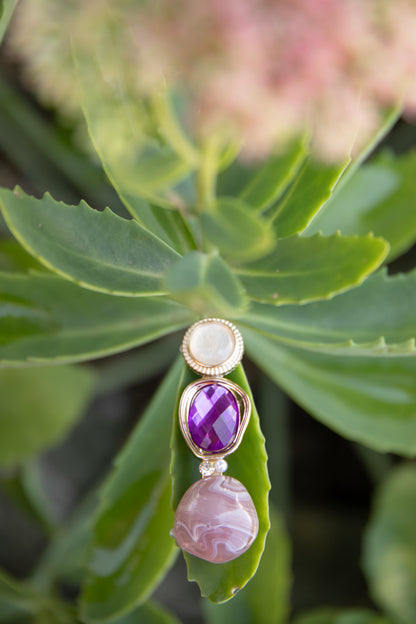 ✨ Set di mollette in metallo dorato con pietre e dettagli luminosi