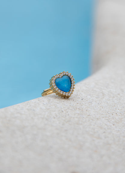 Parure acciaio dorato con cuore blumare