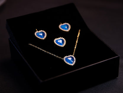 Parure acciaio dorato con cuore blumare