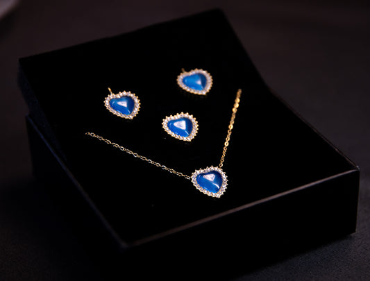 Parure acciaio dorato con cuore blumare