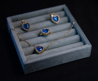 Parure acciaio dorato con cuore blumare